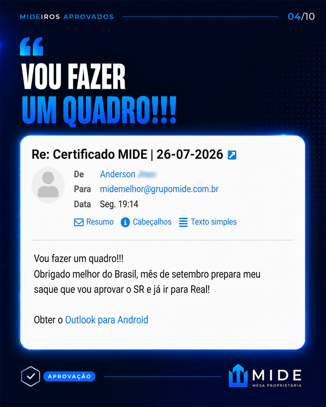 Certificado de aprovação MIDE 3